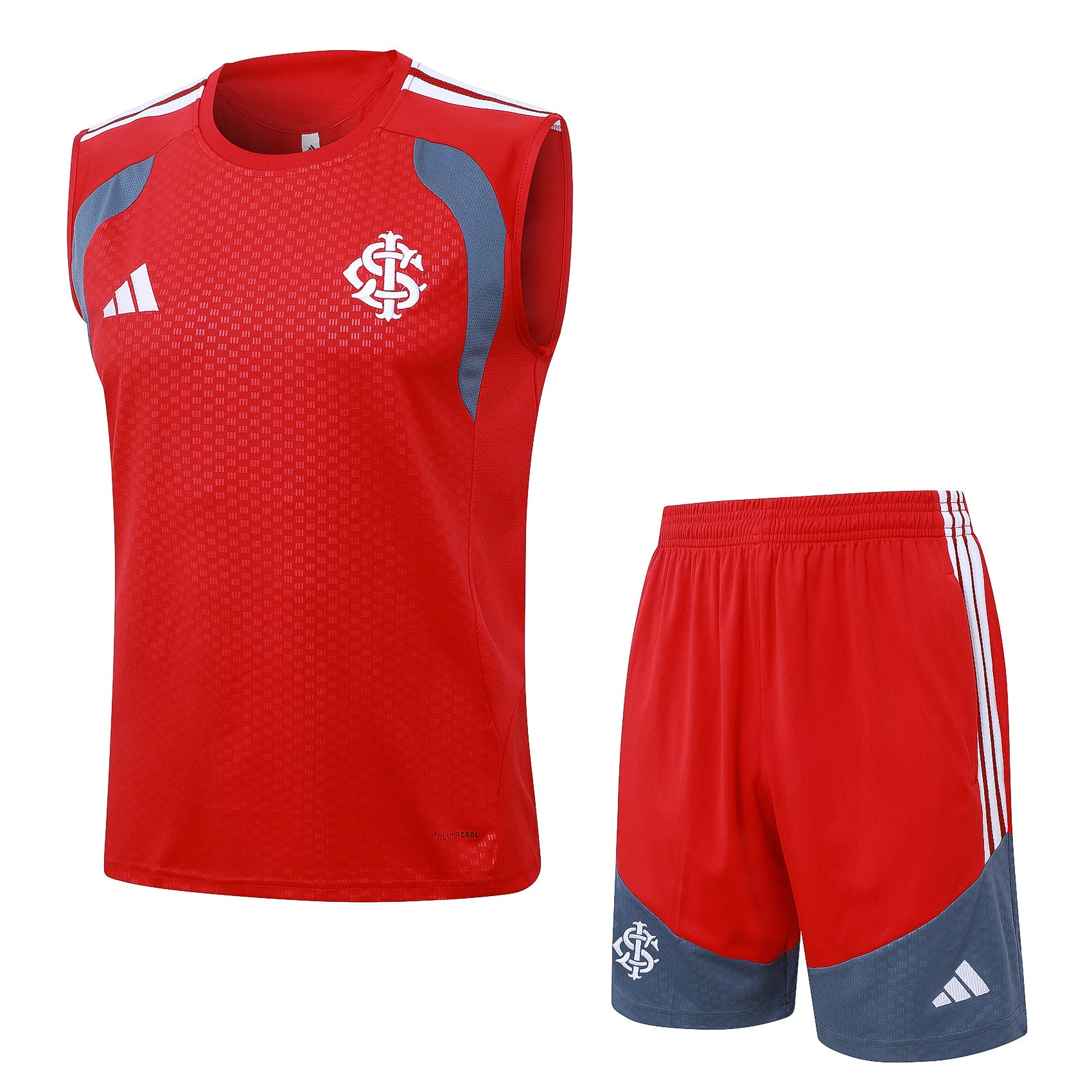 Conjunto sin mangas SC Internacional rojo y gris