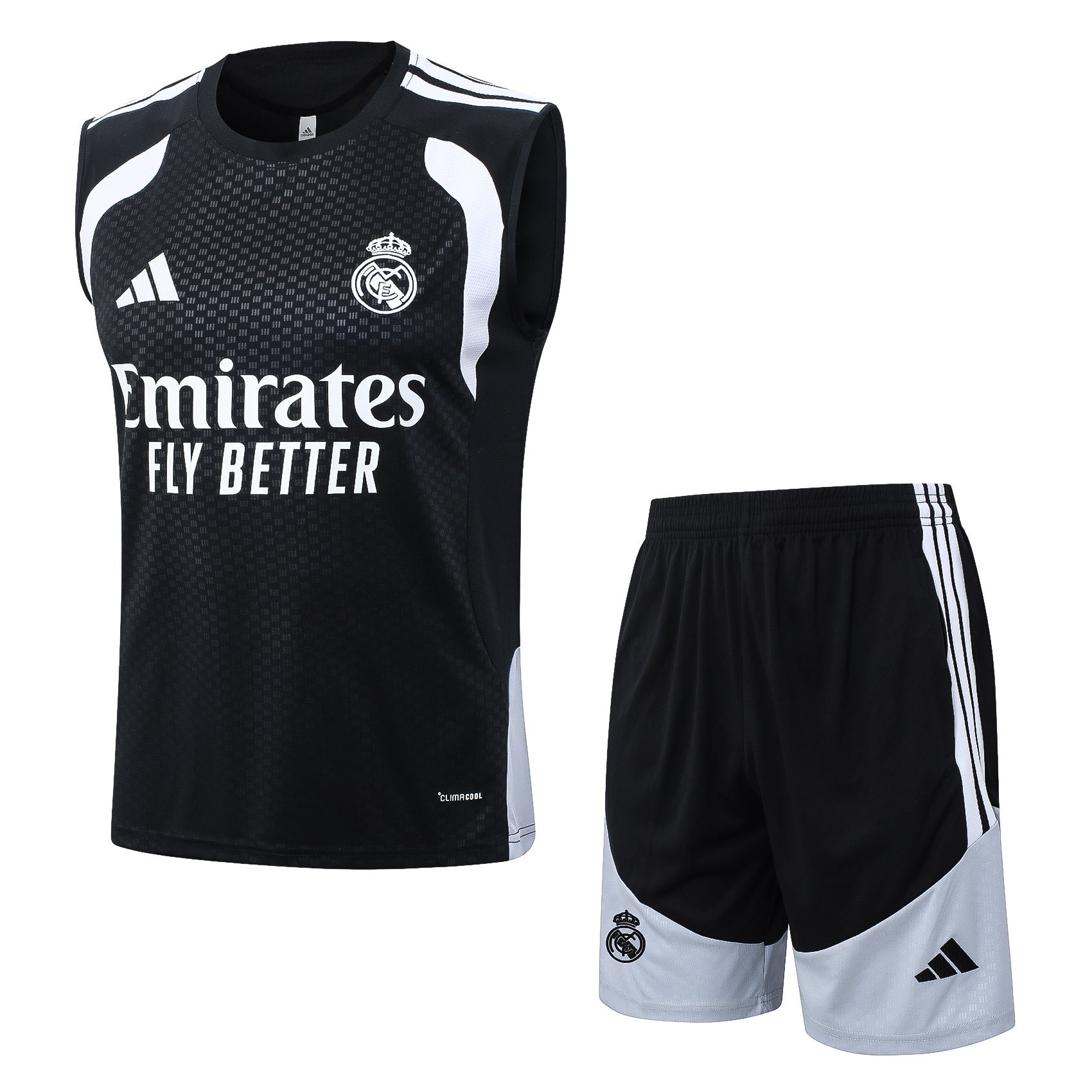 Conjunto sin mangas Real Madrid negro y blanco