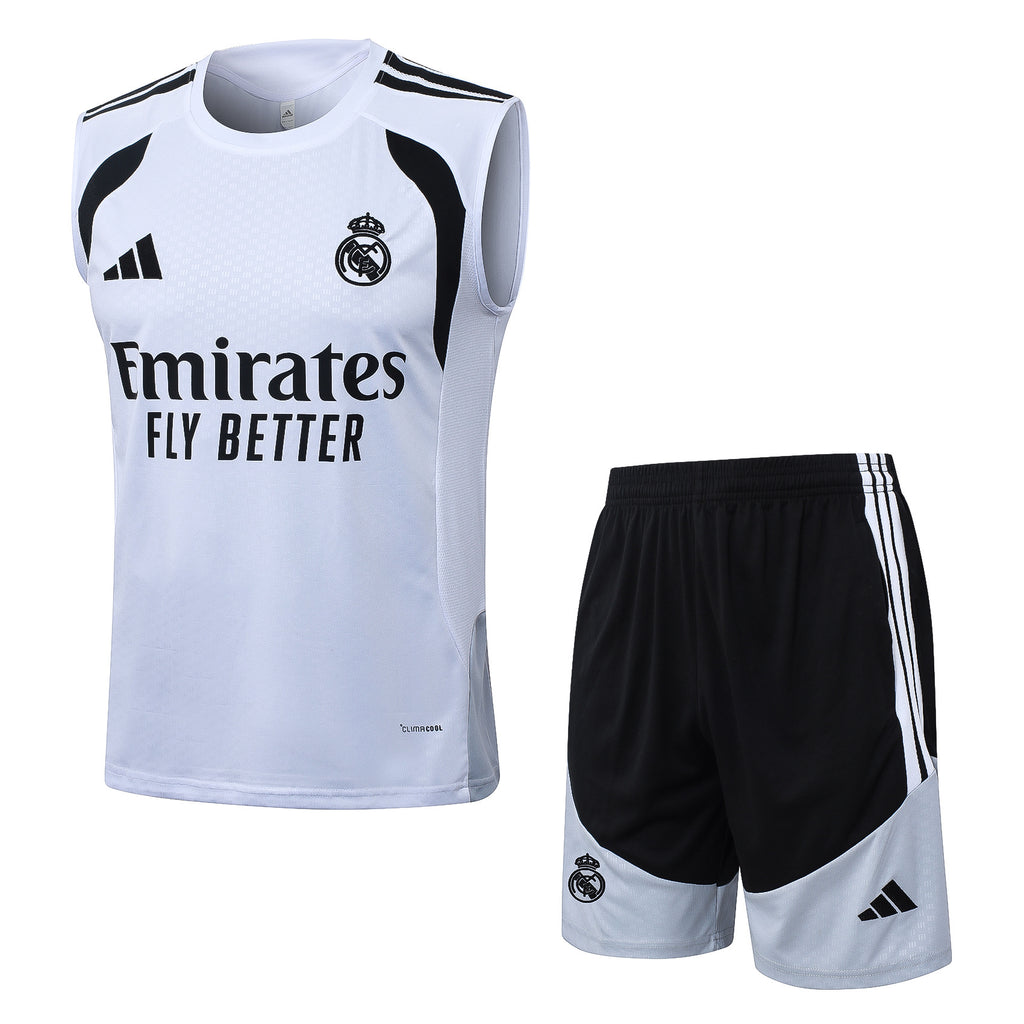 Conjunto sin mangas Real Madrid gris y negro
