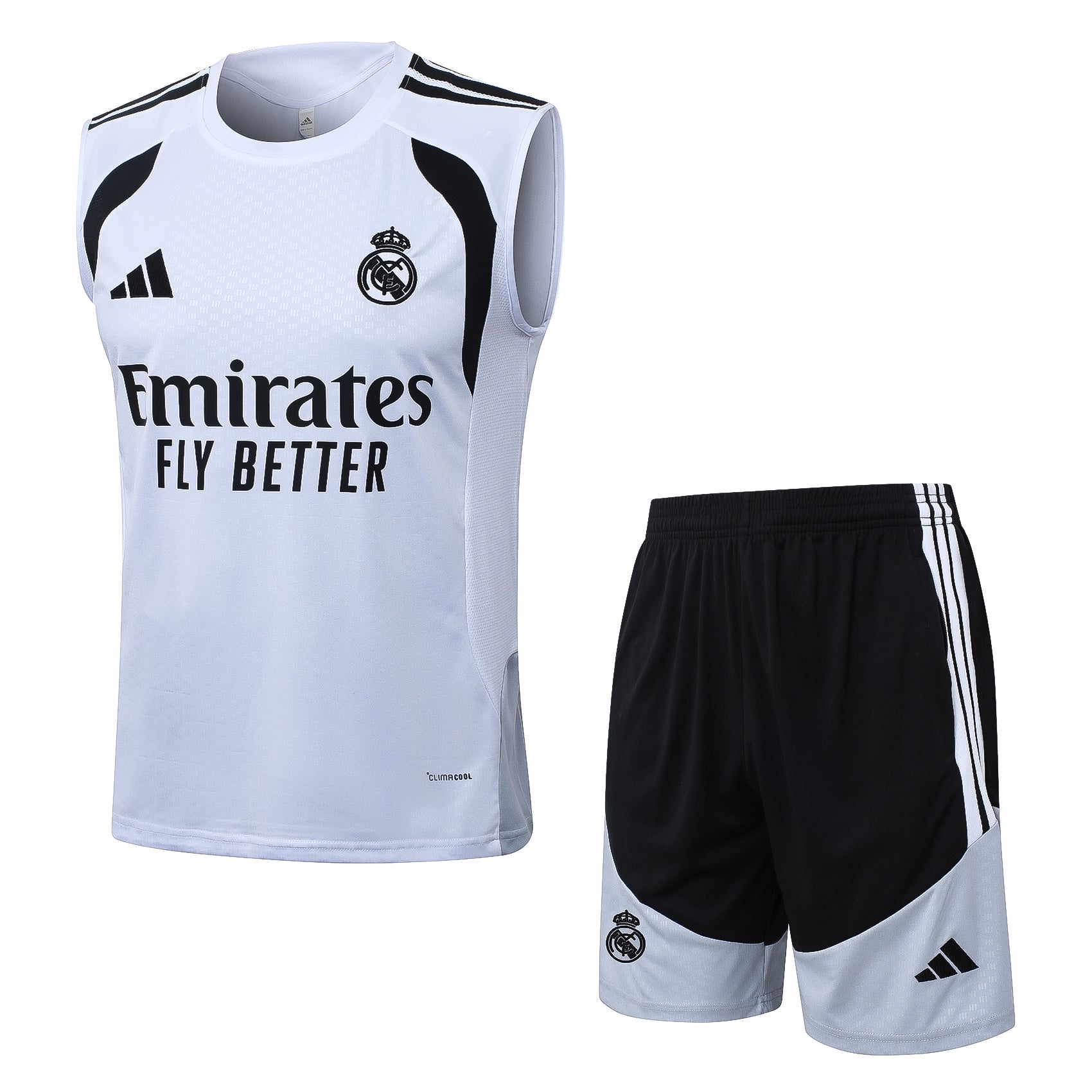 Conjunto sin mangas Real Madrid gris y negro
