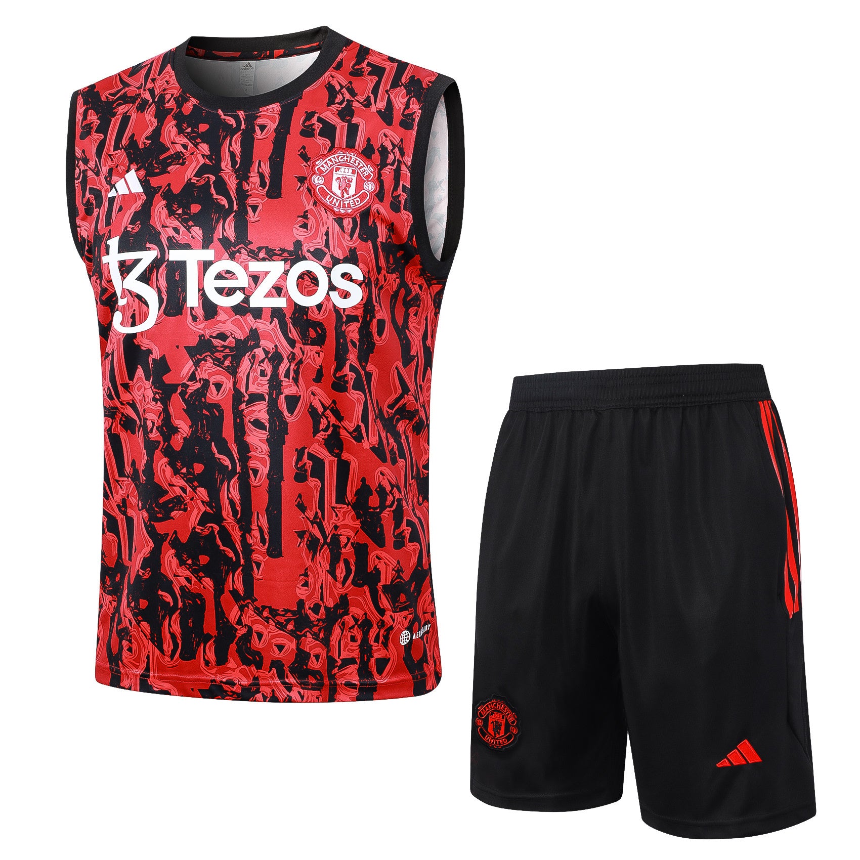 Conjunto sin mangas Manchester United negro y rojo