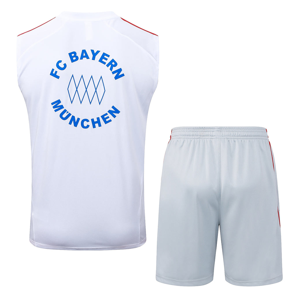 Conjunto sin mangas Bayer Múnich blanco y gris