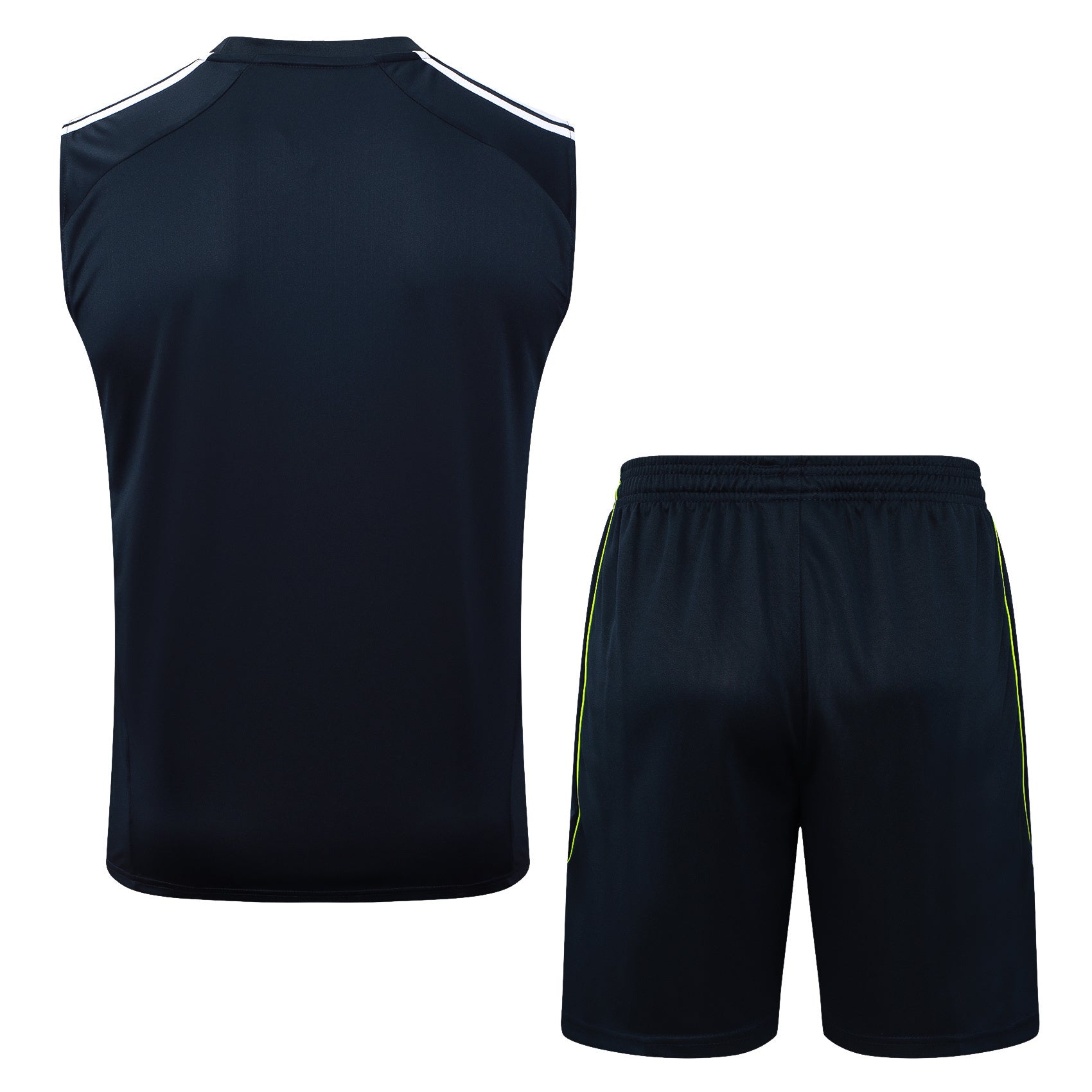 Conjunto sin mangas Real Madrid negro rayas verdes