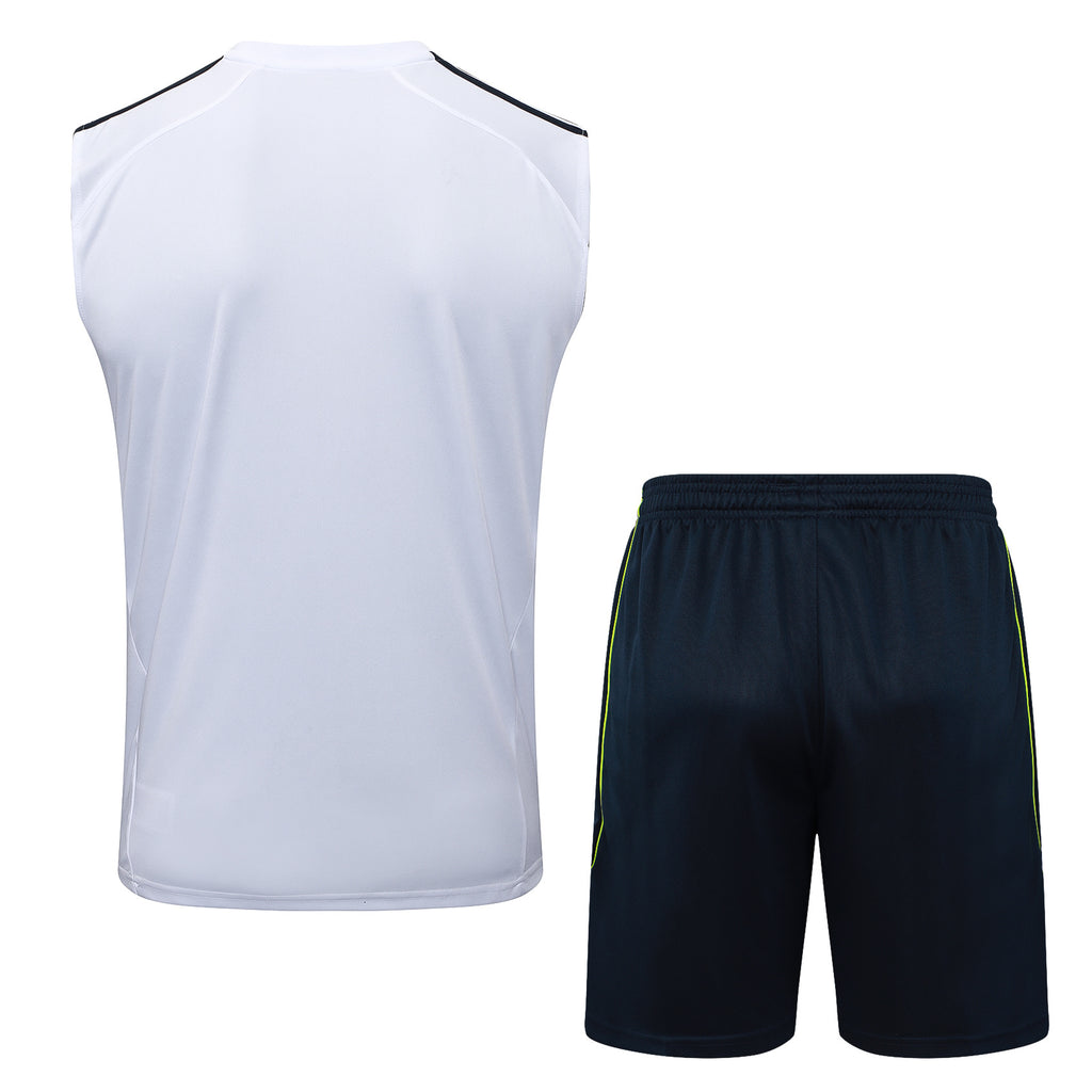 Conjunto sin mangas Real Madrid blanco rayas verdes