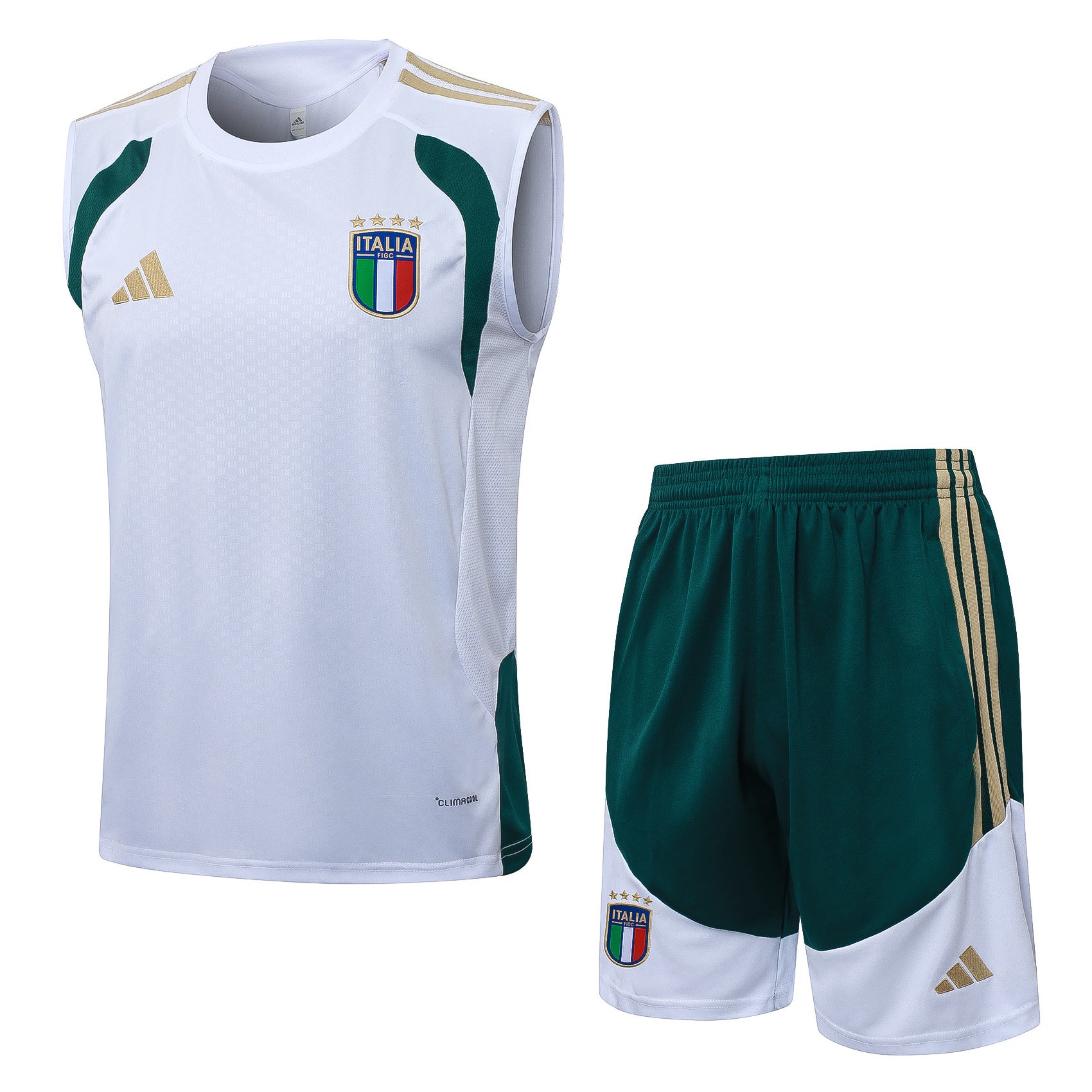 Conjunto sin mangas Italia blanco y verde