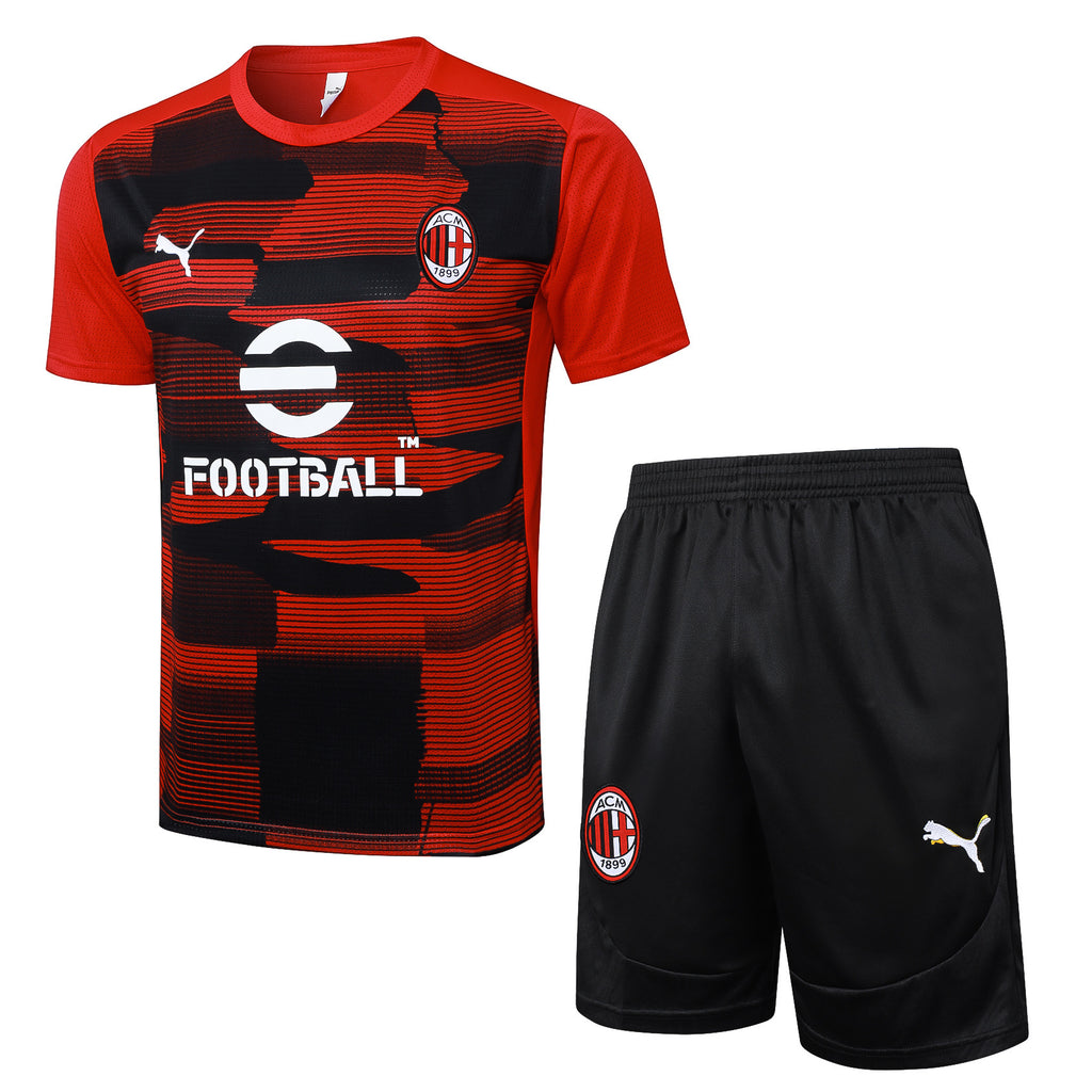 AC Milan Training Set red black stripes