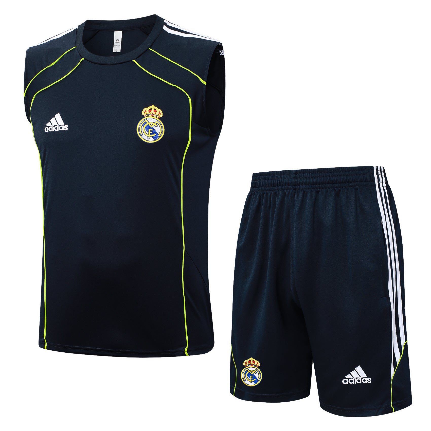 Conjunto sin mangas Real Madrid negro rayas verdes