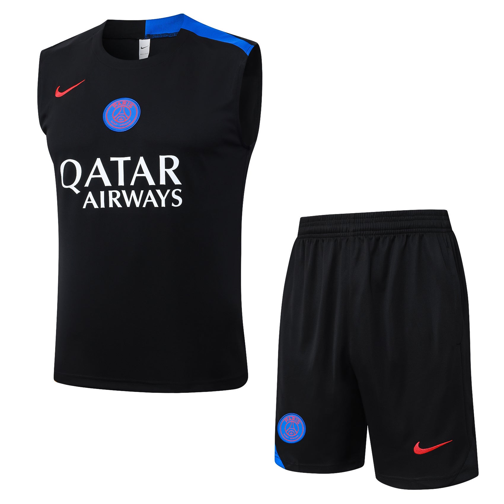 Conjunto sin mangas PSG negro y azul