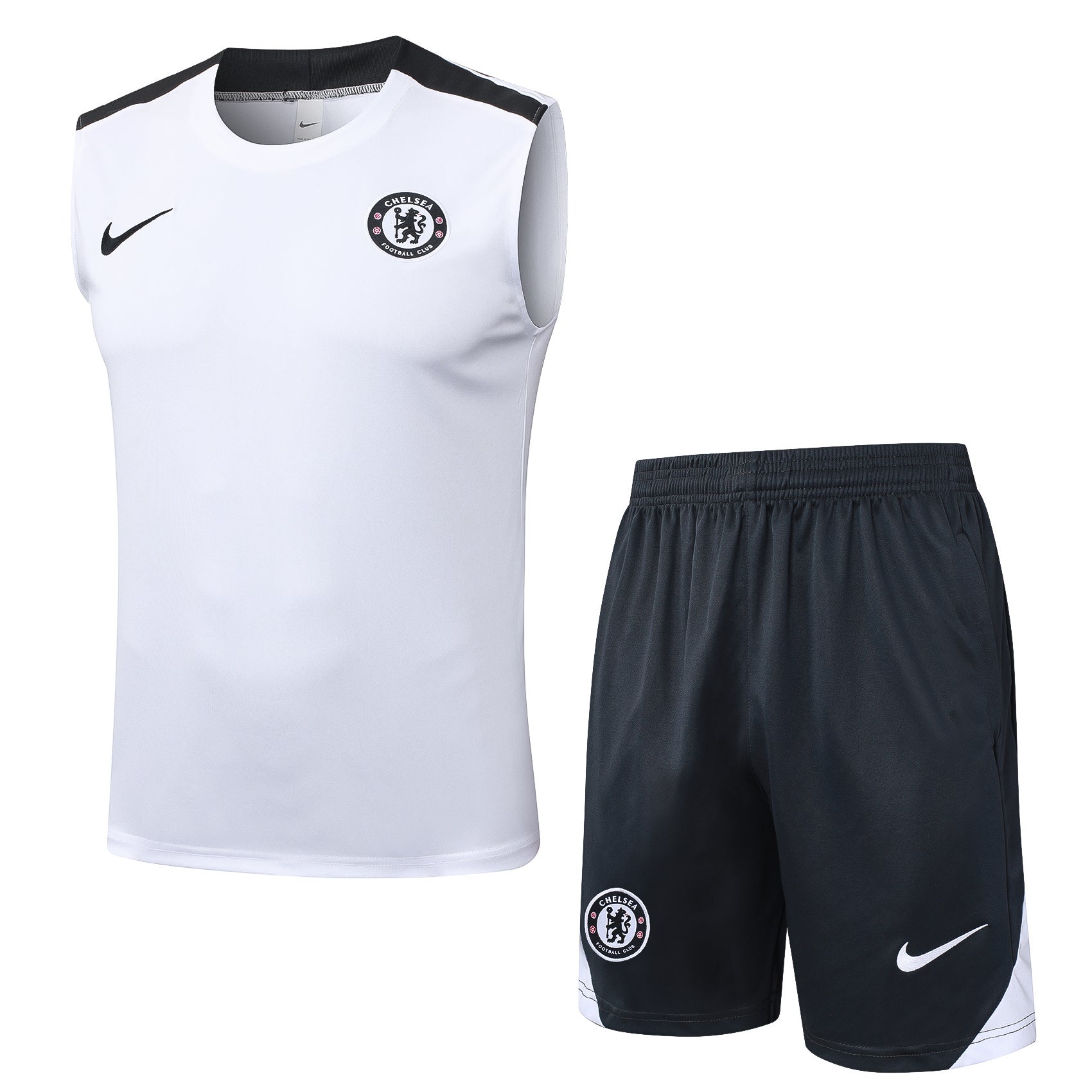 Conjunto sin mangas Chelsea blanco y negro