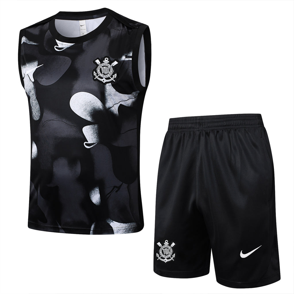 Conjunto sin mangas Corinthians negro y blanco