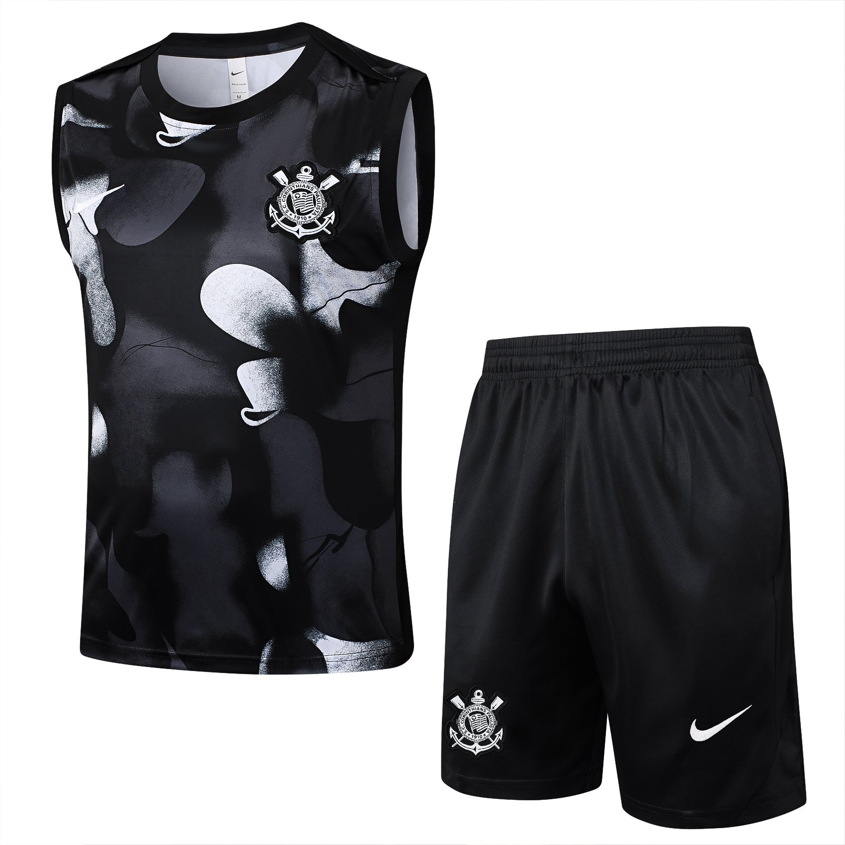 Conjunto sin mangas Corinthians negro y blanco