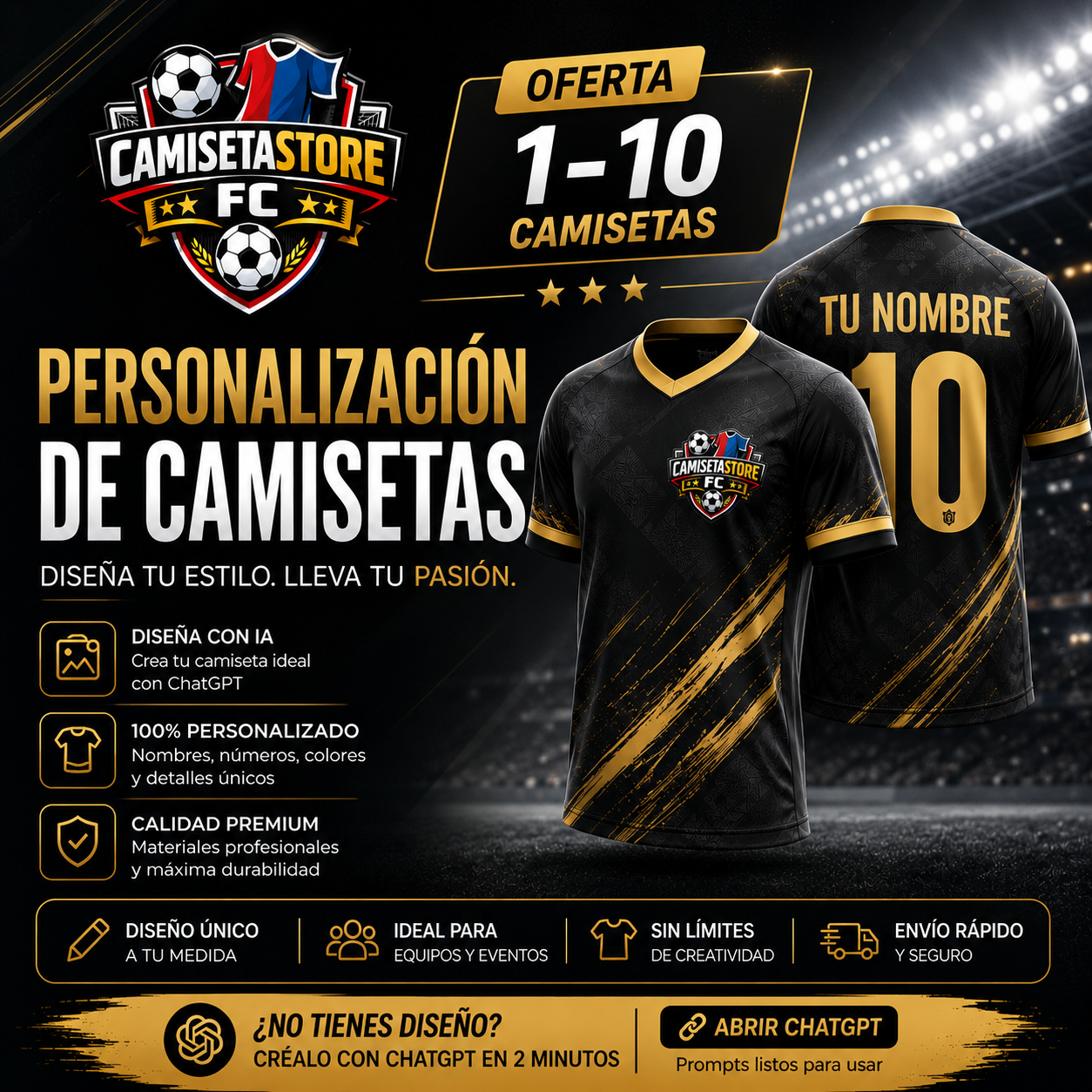 ⚽ Diseña tu Camiseta con IA | CamisetaStoreFC