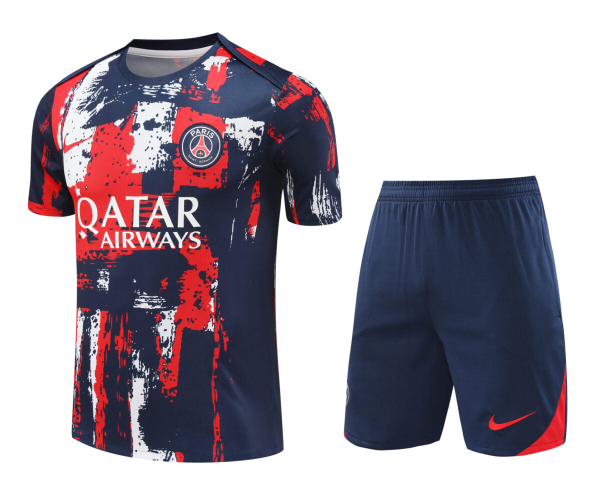PSG Training Set blue white and red paint splatter effect