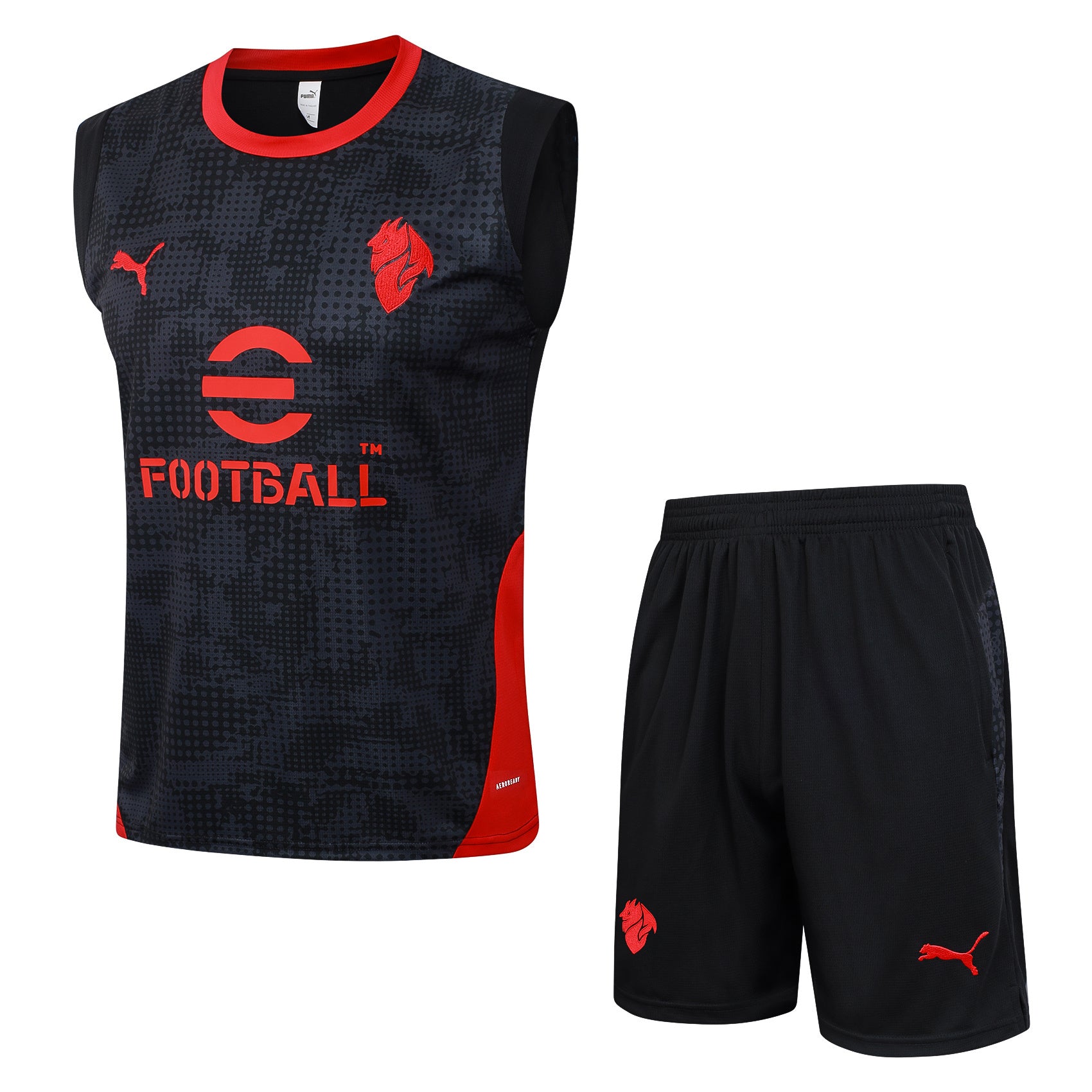 Conjunto sin mangas AC Milan negro y rojo