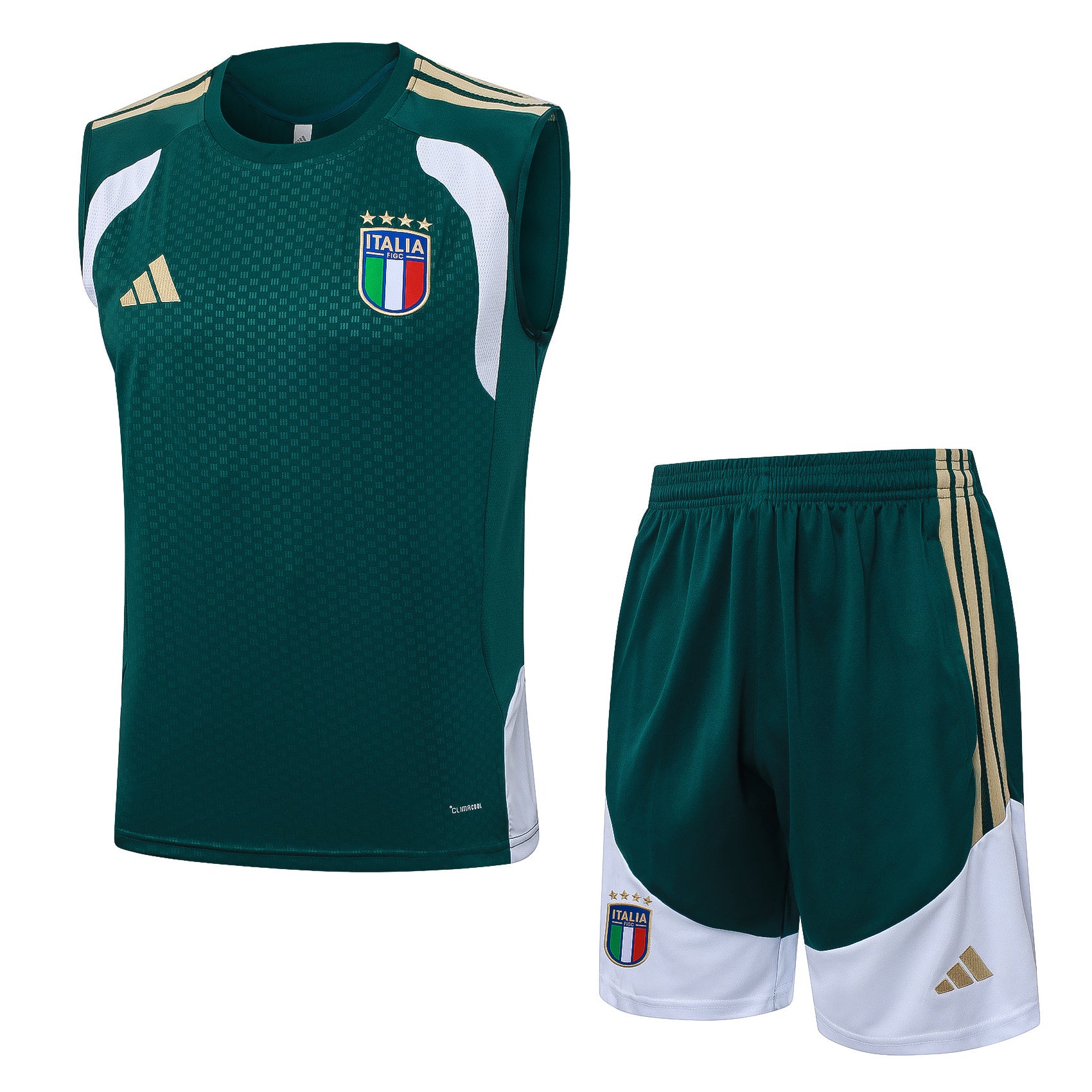 Conjunto sin mangas Italia verde y blanco