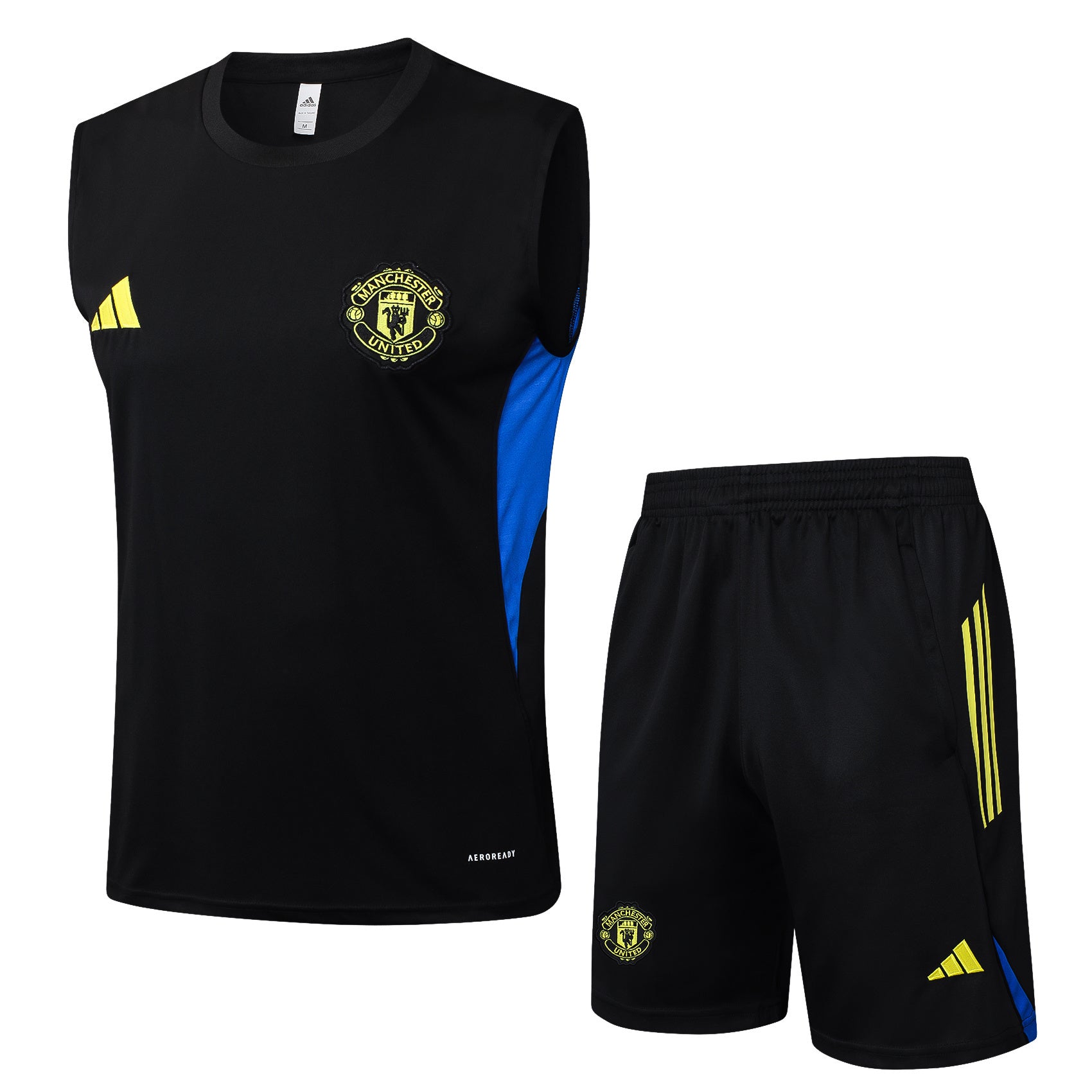 Conjunto sin mangas Manchester United negro y amarillo