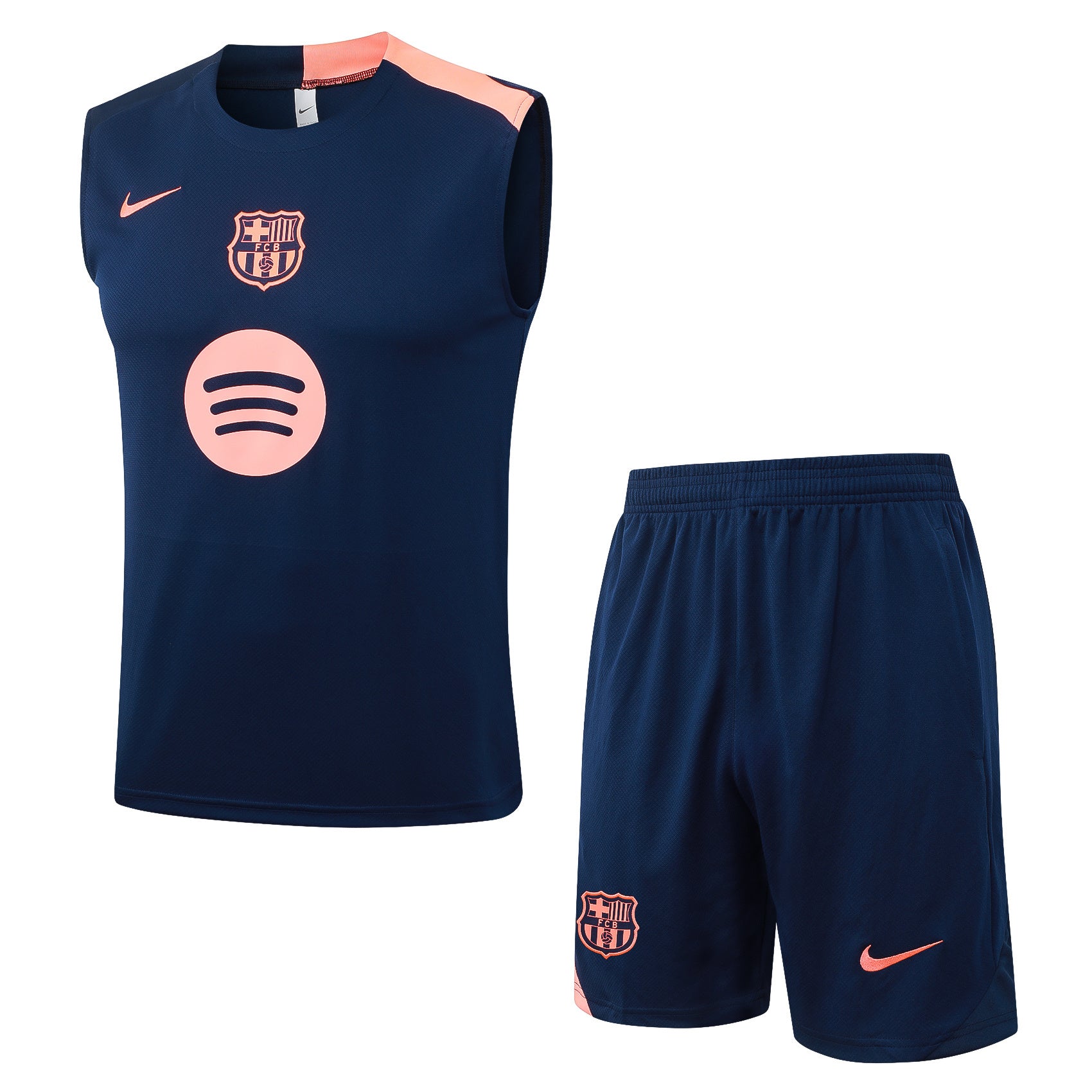 Conjunto sin mangas FC Barcelona azul marino y naranja