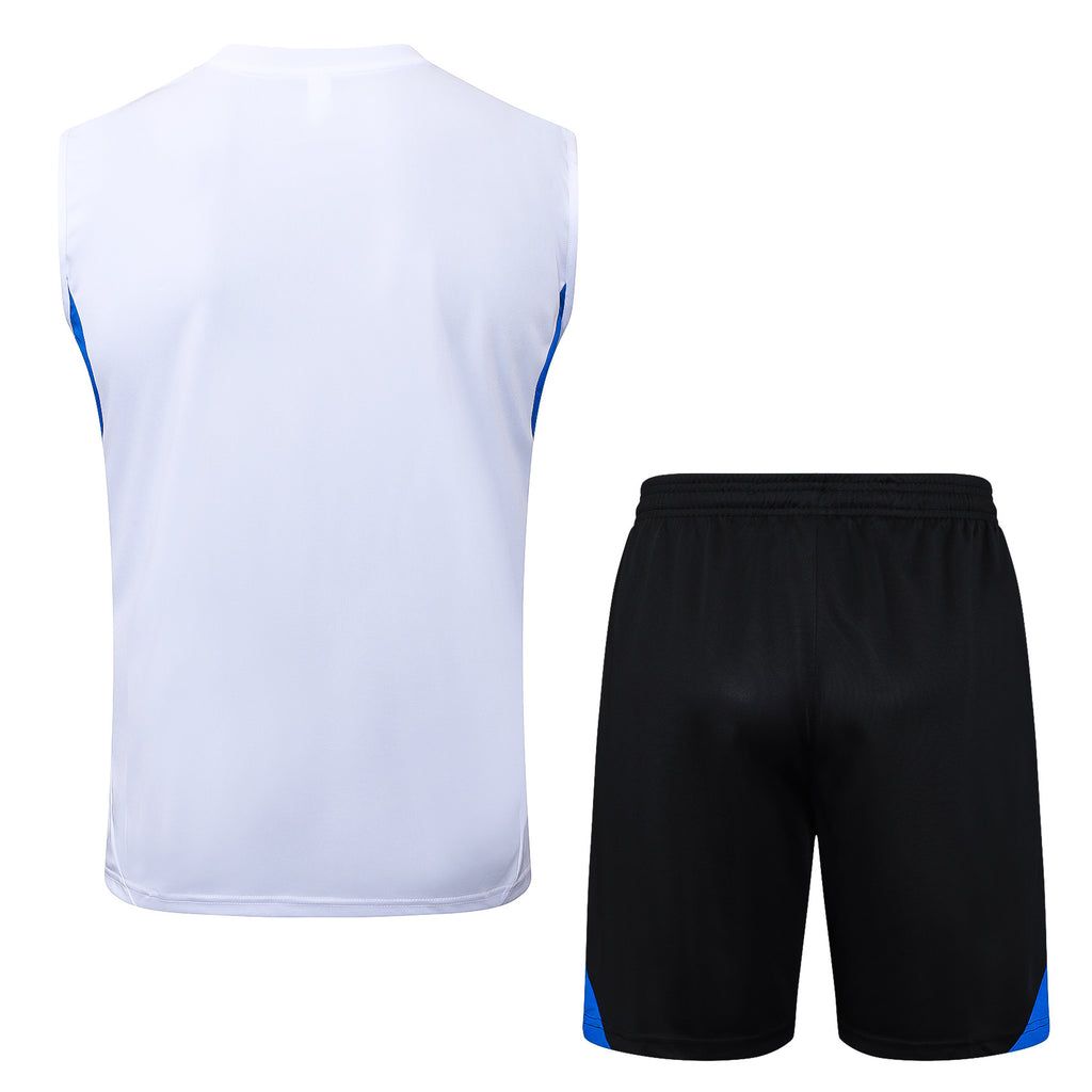 Conjunto sin mangas Manchester United blanco y azul