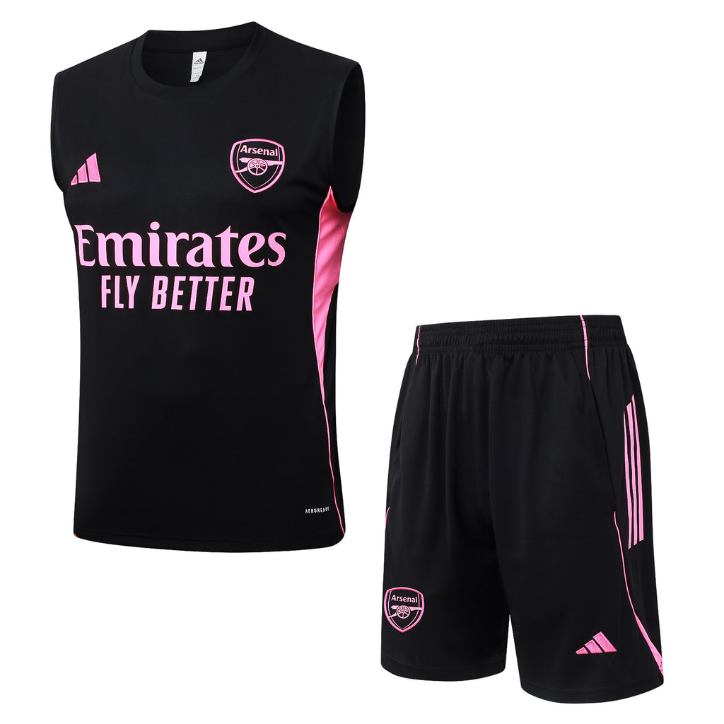Conjunto sin mangas Arsenal negro y rosa