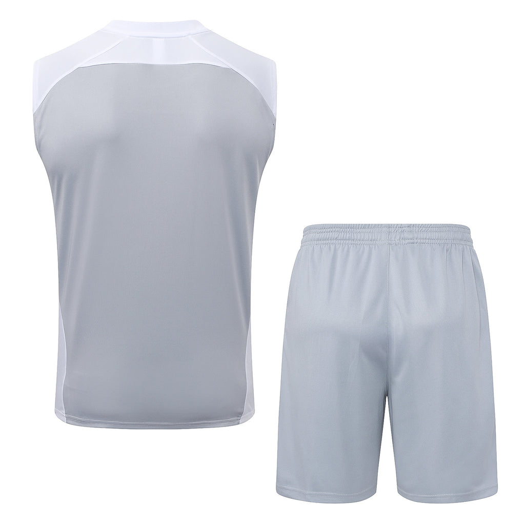 Conjunto sin mangas Real Madrid gris y blanco