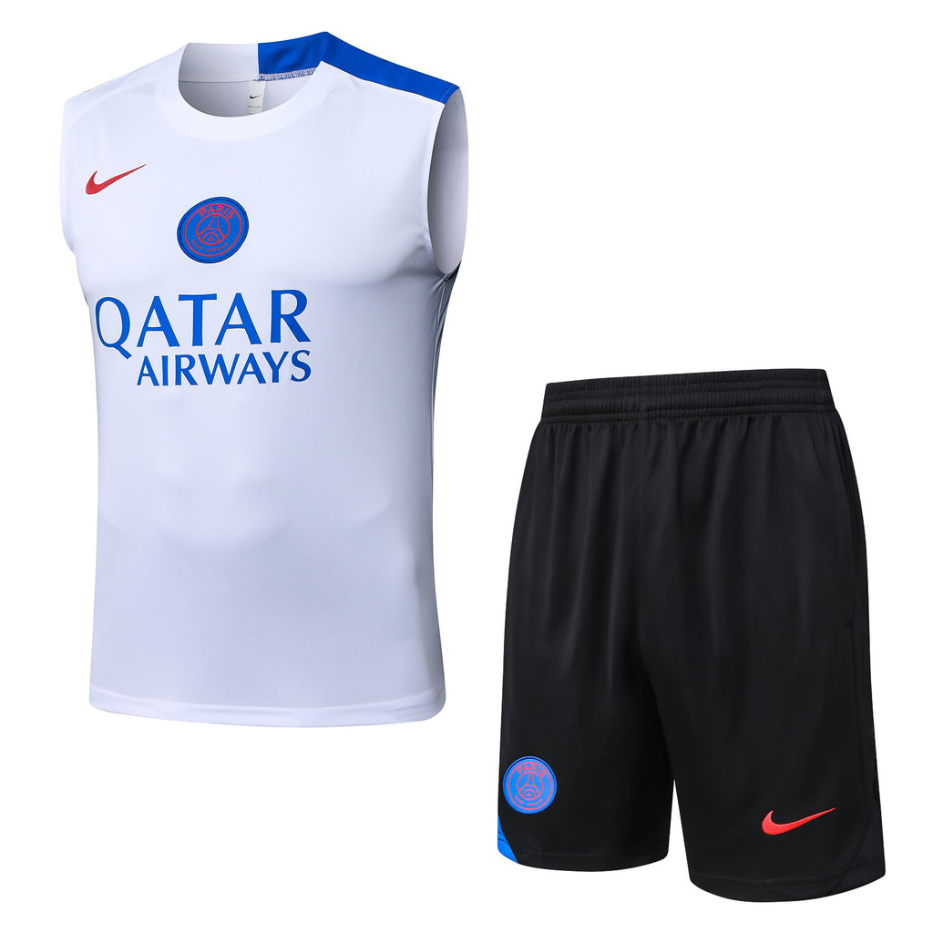 Conjunto sin mangas PSG blanco y azul