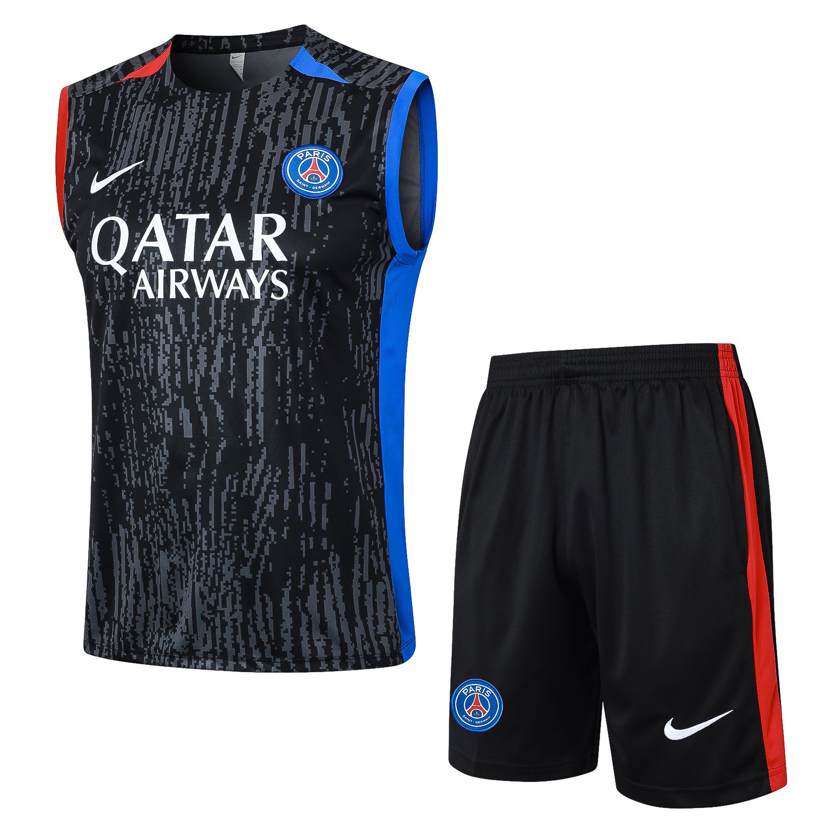 Conjunto sin mangas PSG negro azul y rojo